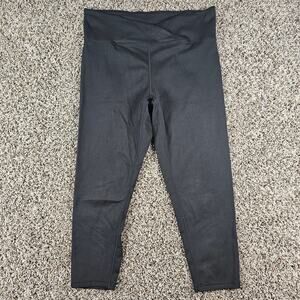 Balance Collection Womens Sz L Athletic Leggings Solid Black